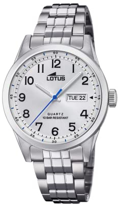 LOTUS Reloj Hombre Analógico de Acero Inoxidable 316l Plateado