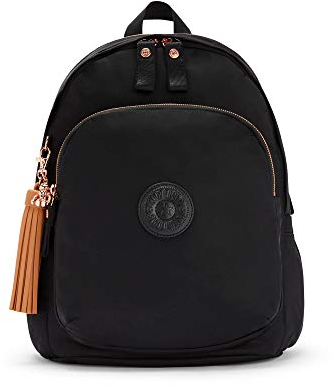 Kipling Delia Medium Rucksack, Rosa/Schwarz, 13''L x 16.25''H x 8.5''D, Classic