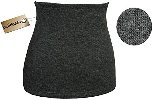 alles-meine.de GmbH Angora Wolle - grau - Nierenwärmer/Bauchwärmer/Rückenwärmer - Größe: Damen Frauen L - ideal auch für Blasenentzündung und Hexenschuss/Rückenschmerzen / ..