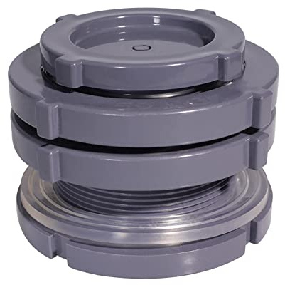QuQuyi Adaptador de conector de tanque de agua de PVC de 3 pulgadas con tapones a través de tuberías a granel para barriles de lluvia, acuarios, estanques (juego de 1)