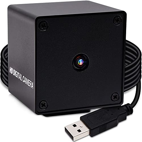 ELP 48MP Autofocus USB Camera with Metal Case for Computer Wide Angle 70degree No Distortion Lens Webcam Mini UVC USB2.0 PC Camera CCTV Video Industrial Lightburn Camera for Raspberry pi Jetson Nano