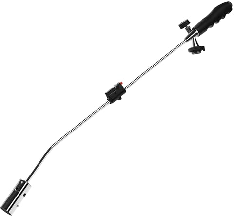 ZMC Unkrautvernichter 2,5 kW, Unkrautbrenner mit Piezo-Zündung, Abflammgerät bis zu 1400 °C, Flammenwerfer mit einstellbarer Flammenleistung, Gasbrenner