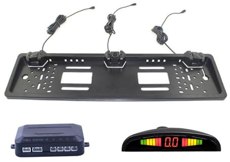 Parkeringssensor Parktronics EU Europeiska registreringsskylt Ram Backradar med 3 sensorer