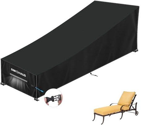 SIMPHAUS Housse de Protection Bain de Soleil Exterieur Housse Transat Imperméable Housses de Protection pour Chaise Pliante, Chaise Longue, Chaise de Jardin Anti-UV Tissu Oxford 420D 180x80x40/89cm