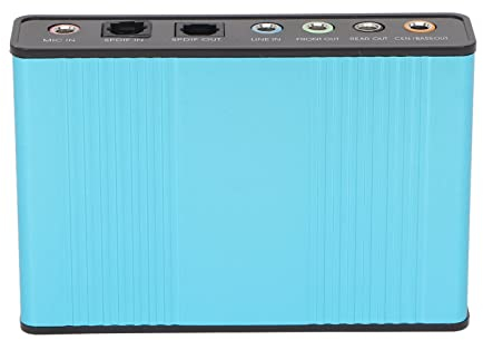 Yctze 6-kanals 48kHz USB-ljudkort, Extern Analog Uppspelning och Inspelningsljudadapter med SPDIF Digital för PC, Bärbar Dator, Dator (#12)