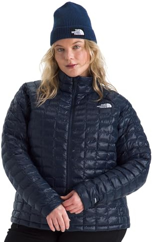 The North Face Women's ThermoBall Insulated Jacket (Standard & Plus Size) - Wind & Water Resistant, Secure Zip Pockets, Summit Navy, 3X Plus