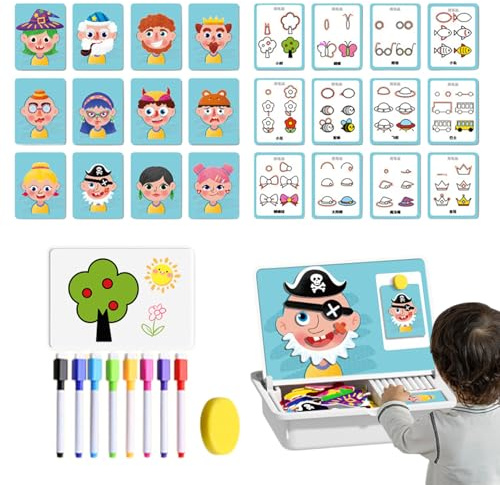 Sghtil Magnético,Juego Educativo Preescolar Pizarra Magnética Dibujo,Desarrollo Aprendizaje Stem para Niños 3 a 6 Años - para Edades 3 4 5 6 Años Casa Preescolar Aula