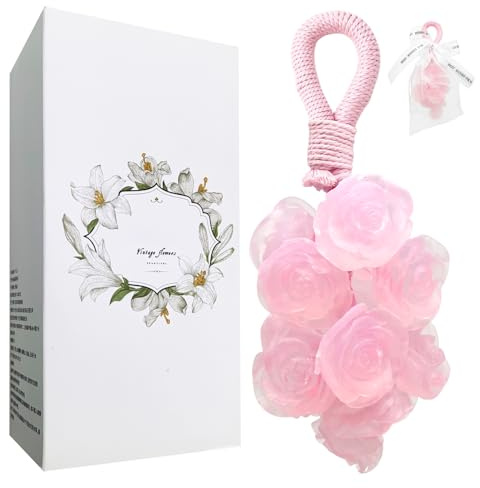 Hlimind Sapone artigianale a forma di uva, sapone cristallo rosa con cordoncino, sapone idratante per viso e corpo, sapone da bagno alla rosa