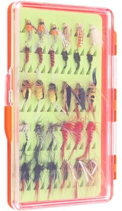 Cuifati Flugfiske Flugor Sortiment Utsökt Hantverk Öringkrokar Lures Kit för Friluftsentusiaster 32st (81122C30 (30st))