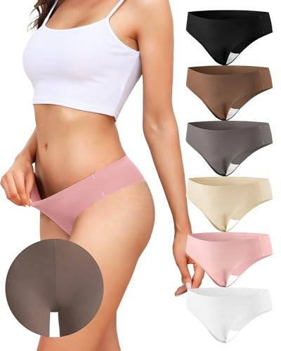 Aijolen String Tanga Femme sans Couture Invisible Culotte Anti Camel Toe | String Sport Femme, String Tanga Anti Camel Toe, Culotte sans Couture Femme Invisible, Seamless Slip, Thongs Women, Lot de 6