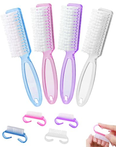 LEEQ Spazzola per unghie, spazzola per il lavaggio a mano, spazzola per unghie, spazzola a mano, con manico a 8 pezzi, setole in nylon, per una pulizia fine e una texture
