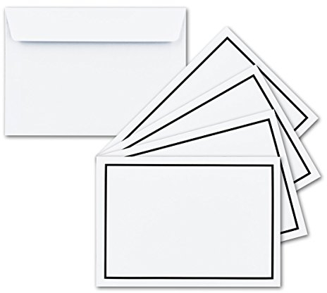 200x Trauer-Brief-Umschläge DIN C6 mit schwarzem Rahmen - 114 x 162 mm - Haftklebung ohne Fenster - Trauer-Rand in Schwarz - TrauerPapiere by GUSTAV NEUSER