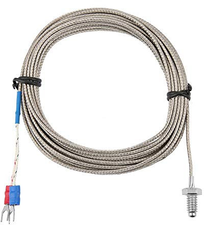 Temperatursensorkabel, M6 BSW Gewinde Temperaturmessfühler K Thermoelementsensor mit 1-5 Meter Kabel(4m)