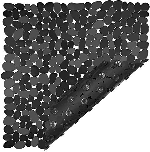Circul Duscheinlage 53 x 53 cm schwarz Kieselsteinoptik, Neue Saugnoppen bessere Antirutschfunktion