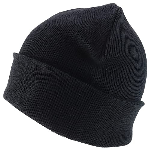 Armycrew XXL Big Oversized Superior Cotton Blend Cuff Long Beanie - Black - 2XL