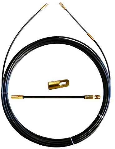 Guia pasacables de nylon, negro, Ø 3 mm, 15 metros, con terminales fijos