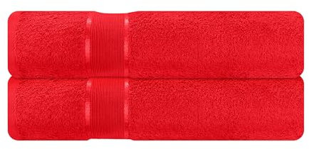 Mixibaby 2er Set Gästetuch Gästetücher Gästehandtücher 30x50 Frottee 100% Baumwolle, Farbe:Rot