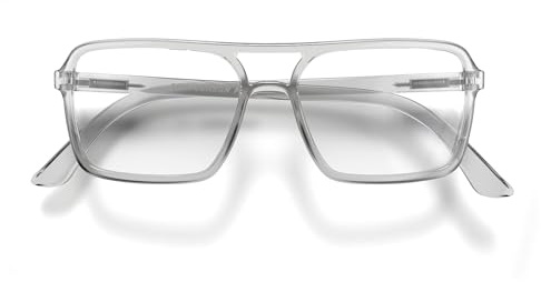 LONDON MOLE® Spy gafas de lectura | Cool lectores de piloto en forma de cuadrado | Unisex para hombres y mujeres | Bisagras de primavera