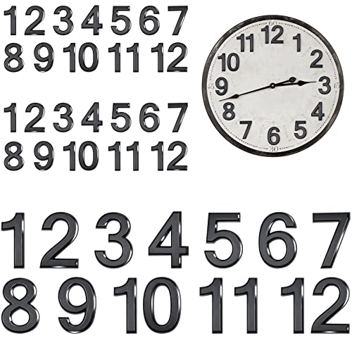 Ripeng 30 Stück Metall Uhr Zahlen Ersatz Kit - Arabisch Ziffernblatt Selbstklebend - Kleines Uhr-Kit für Zuhause Kunst DIY Dekoration, Schwarz