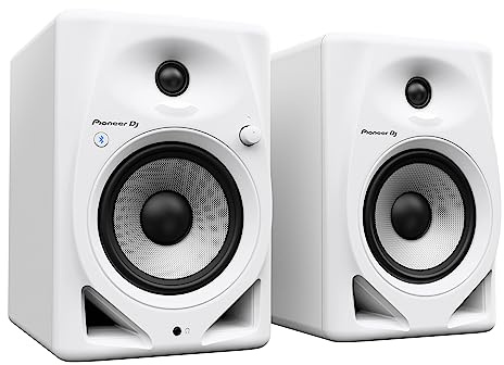 Pioneer DJ DM-50D-BT-W 5-inch Desktop Active Monitor Speaker Pair with Bluetooth - White