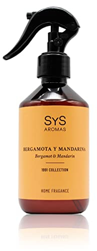 SYS Aromas Ambientador Pulverizador Bergamota y Mandarina 1991 - Spray Concentrado - Aroma Cítrico y Herbal - Fragancia Duradera, Elimina Olores - Ideal para Hogar, Oficina, Baño - 300 ml