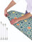 Ironing Board Cover - Universal Fit - 120 x 40cm + 4 pack Ironing Board Fitting Clips (Geo Flower)