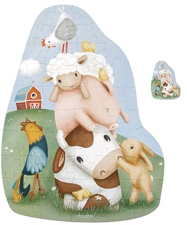 Little Dutch Puzzle Bauernhof XL Bodenpuzzle 42 Teile extra groß für Kinder ab 4 Jahre - Little Farm