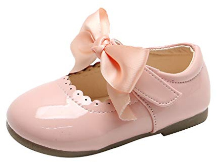 Chaussures d'apprentissage de la marche pour bébé - Chaussures de princesse - Chaussures pour filles tout-petits - Chaussures de ballerine - Nœud - Chaussures de sol pour bébé fille - Chaussures