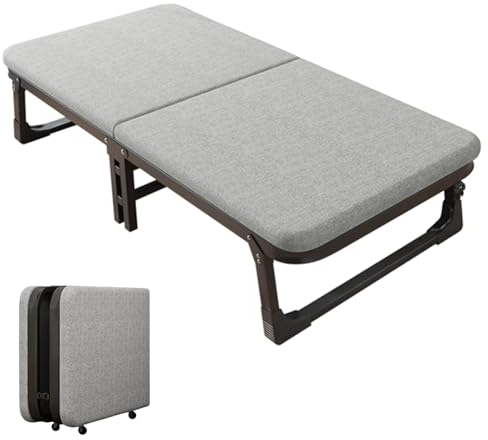 YVYKFZD Tragbare Campingbett Feldbett für Erwachsene, Feldbett Klappbar, Bequeme Campingliege mit Matratze, Spinnerrädern, unterstützt 330 lbs (Size : 185x90x38cm)