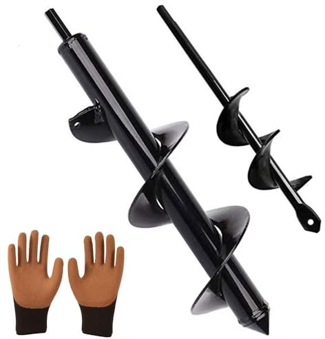 Berfea Broca helicoidal para jardín, broca para jardín, taladro para taladro, broca para plantación para destornillador inalámbrico, macetas de flores para cavar agujeros y cultivo profundo (8 x 30 cm