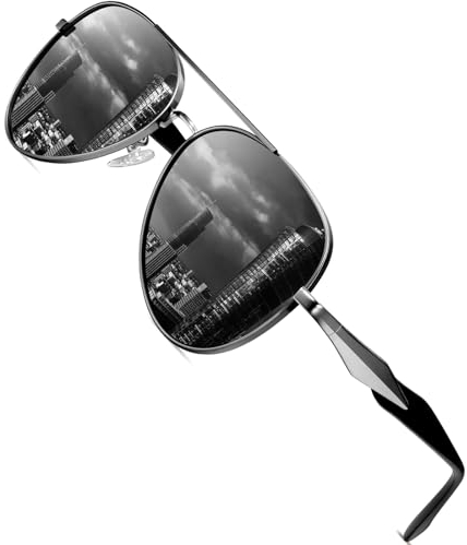 HENGOSEN Pilotenbrille Herren Sonnenbrille-Pilotenbrille Pilot-Sunglasses: Sonnenbrille Herren Vintage Metallrahmen Sun Glass