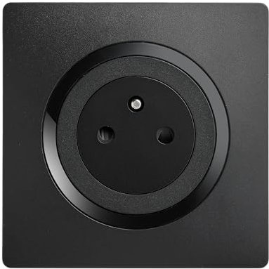 DEBFLEX - Casual Evo - Prise Électrique 2P+T - Prise Murale 16A Complète Avec Puits Affleurant - Plastique - Installation Encastrée - Noire - 76 x 76 x 38 mm