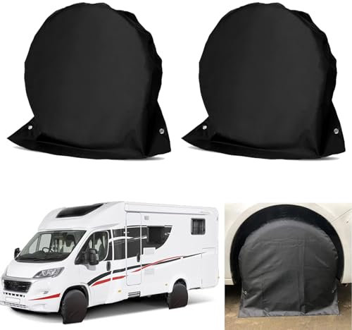 UAPPO 2 Stück Radabdeckung Wohnwagen Reifenabdeckung für Gesamtrad Durchmesser 27-29 Zoll(68-73 cm) reifenabdeckung Wasserdicht Radschutzhülle für Fahrzeug, SUV, Van, MPV,Schwarz 72.5 x 72.5cm