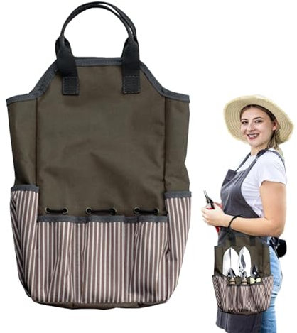 Borsa portaoggetti da giardino, contenitore in piedi per set di attrezzi da giardino e casa, supporto per attrezzi da giardino, borsa da giardino, borsa per la conservazione, riutilizzabile per