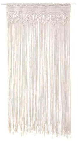 Stgbcst Tenda in macramè, opaca con fettuccia arricciata, per camera da letto, soggiorno, in cotone, divisorio, per camera, festa di matrimonio (180 x 100 cm)