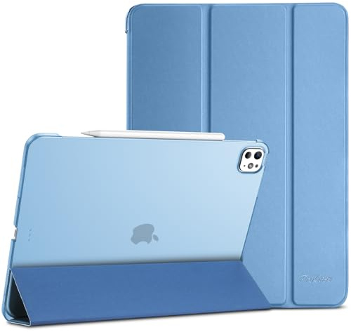 ProCase Funda para iPad Pro 13 M5/M4 (2025/2024), Carcasa Protectora Translúcida Ligera con Tapa Inteligente y Soporte para Lápiz, Funda Delgado para iPad Pro 13 Pulgadas -Nueva Azul