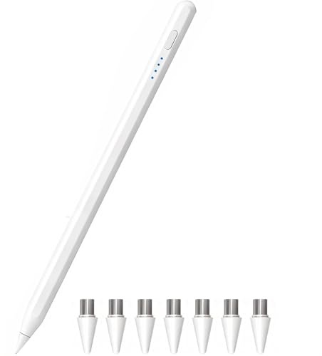 Penna stilo per Apple iPad 2018-2025 con 6 punte di ricambio per penna a ricarica rapida per iPad A16/10/9/8/7/6 Pro 11/12.9 Air 3/4/5/M2/M3 Mini 5/6 Stylus Tablet per Samsung Lenovo Xiaomi
