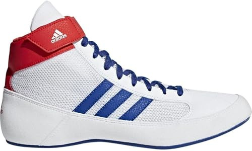 adidas Men's HVC Wrestling Shoes, White/Royal/Red, 12