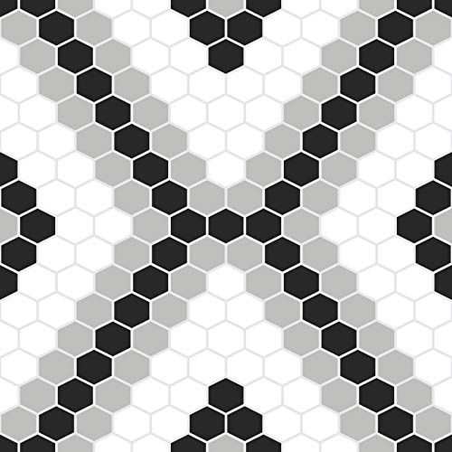 WallPops FP2950 Leyton Peel & Stick Floor Tiles, Black, 12 x 12 inches