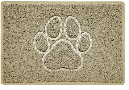Nicoman Paw - Felpudo con Forma de Huella en Relieve, Felpudo de Espagueti, Beige, Small (60x40cm)