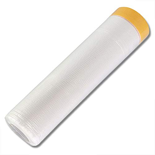 Sinzau Dust Sheet Roll for Furniture: Cover Surface 9.84 × 82 feet Painting Masking Film for House Renovate Spray Painting - for Floor Wall Cabinets Carpet Sofa Car