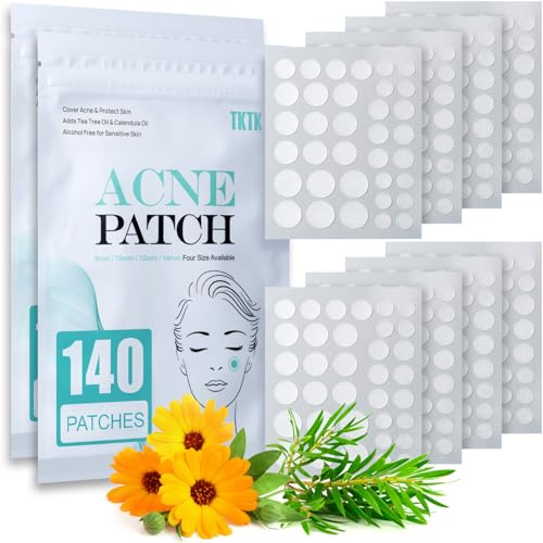 TKTK Pimple Patch for Face, Hydrocolloid Acne Absorbing Dots, 4 Sizes 280CT