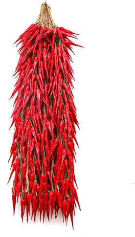 5 cuerdas de simulación artificial realista de vegetales artificiales de ajo, pimiento rojo, cebolla colgante de cuerda de espuma de verduras para decoración del hogar, cocina, accesorios de