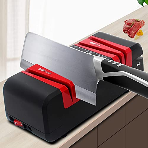 4 in 1 Electric Knife Sharpeners Professional Chef's Choice Knife Sharpener Electric Fast Automatic Kitchen Knife Sharpening Tool 2800 R/Min for All Knives Screwdriver Scissors Sharpening Set