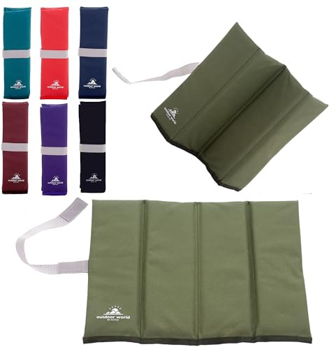 Outdoor World Tapis d'assise Pliable – Isolation Thermique, imperméable, résistant à l'humidité, Coussin de siège Portable – Coussin d'assise léger pour Camping, randonnée, pêche, Plage (Olive)