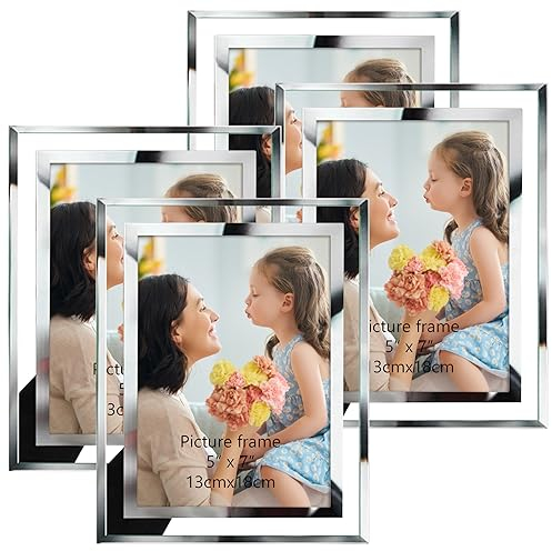Hoikwo Cornice 13x18 in Vetro, Confezione da 4, Portafoto da Tavolo, Decorazione per Casa, Ufficio