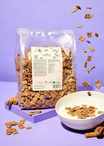 KoRo - Cereali croccanti alla cannella bio con 2% cannella da 1 kg - Croccanti fiocchi integrali con cannella - Alto contenuto di fibre - Vegan