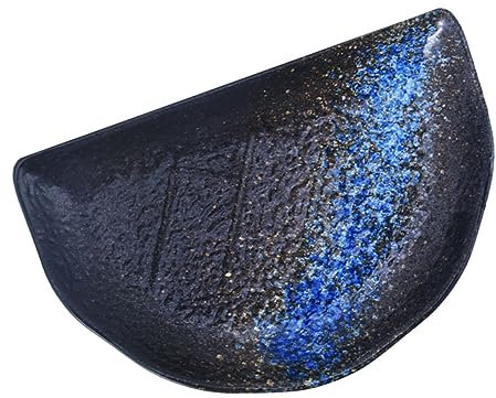 VAKUUM 1 st halvmåne disk smyckebricka pastatallrik efterrättsbrickor japansk sushitallrik keramisk matbricka rektangulär keramisk tallrik halvmåneformad tallrik dekorativ sushitallrik kreativ