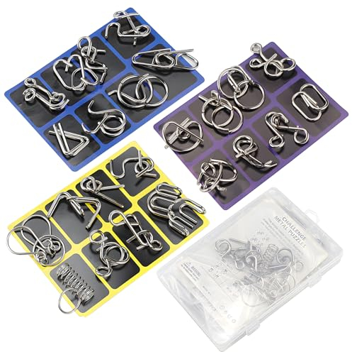 Metall Knobelspiele Set 24 Stück Geduldspiele IQ Spiele Geduldspiel Puzzle Brainteaser Metall Puzzle Spiele Spielzeug Geschenk, Entwirrung Puzzles für Erwachsene und Kinder