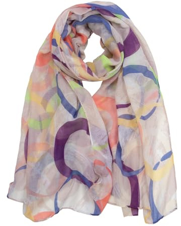 RIIQIICHY Pañuelo Cuello Mujer Vistoso Fulares para Mujer Elegante Foulard Bufanda Grande Primavera Verano Patrón Circular